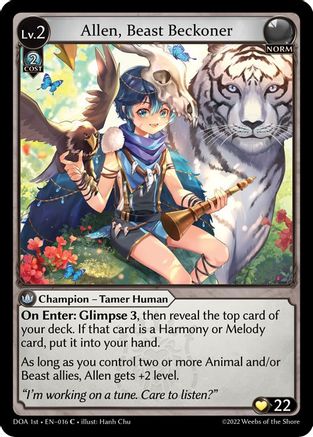 Allen, Beast Beckoner (016) - Dawn of Ashes 1st Edition - The Grand Archivist