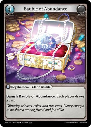 Bauble of Abundance (021) - Dawn of Ashes 1st Edition Foil - The Grand Archivist