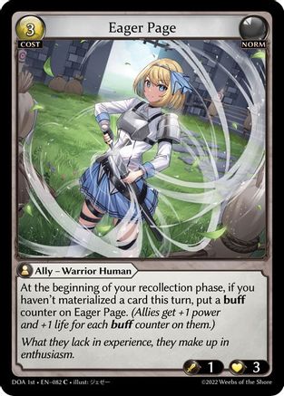 Eager Page (082) - Dawn of Ashes 1st Edition Foil - The Grand Archivist