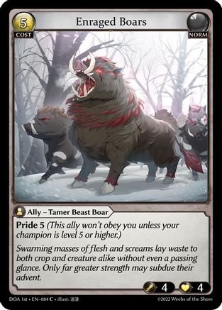 Enraged Boars (084) - Dawn of Ashes 1st Edition Foil - The Grand Archivist