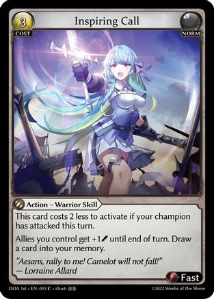 Inspiring Call (093) - Dawn of Ashes 1st Edition Foil - The Grand Archivist