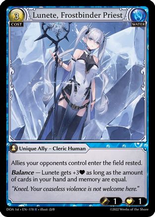 Lunete, Frostbinder Priest (178) - Dawn of Ashes 1st Edition Foil - The Grand Archivist