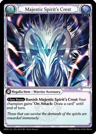 Majestic Spirit's Crest (063) - Dawn of Ashes 1st Edition Foil - The Grand Archivist
