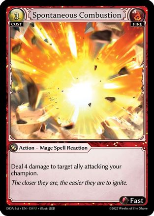 Spontaneous Combustion (154) - Dawn of Ashes 1st Edition Foil - The Grand Archivist