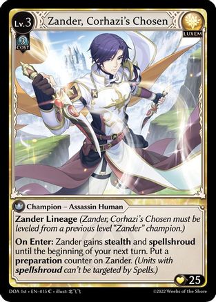 Zander, Corhazi's Chosen (015) - Dawn of Ashes 1st Edition Foil - The Grand Archivist