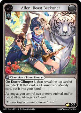 Allen, Beast Beckoner (016) - Dawn of Ashes Alter Edition Foil - The Grand Archivist