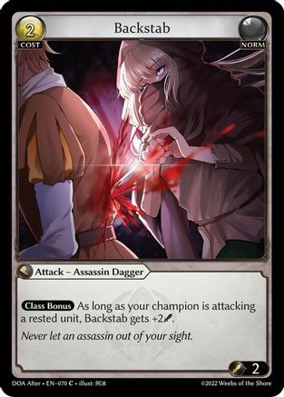 Backstab (070) - Dawn of Ashes Alter Edition - The Grand Archivist