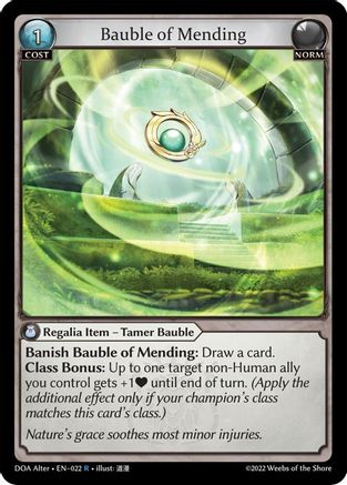 Bauble of Mending (022) - Dawn of Ashes Alter Edition Foil - The Grand Archivist