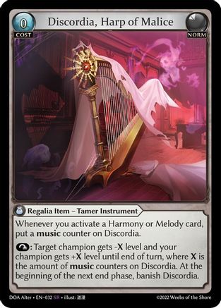 Discordia, Harp of Malice (032) - Dawn of Ashes Alter Edition Foil - The Grand Archivist
