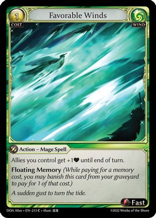 Favorable Winds (213) - Dawn of Ashes Alter Edition Foil - The Grand Archivist