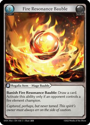 Fire Resonance Bauble (036) - Dawn of Ashes Alter Edition - The Grand Archivist
