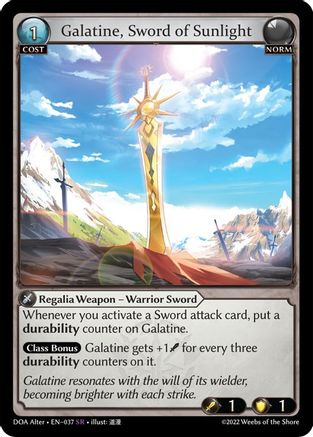 Galatine, Sword of Sunlight (037) - Dawn of Ashes Alter Edition Foil - The Grand Archivist