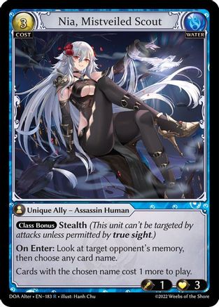 Nia, Mistveiled Scout (183) - Dawn of Ashes Alter Edition Foil - The Grand Archivist