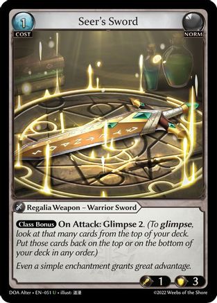 Seer's Sword (051) - Dawn of Ashes Alter Edition - The Grand Archivist