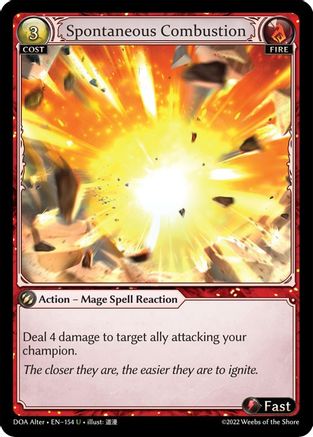 Spontaneous Combustion (154) - Dawn of Ashes Alter Edition Foil - The Grand Archivist