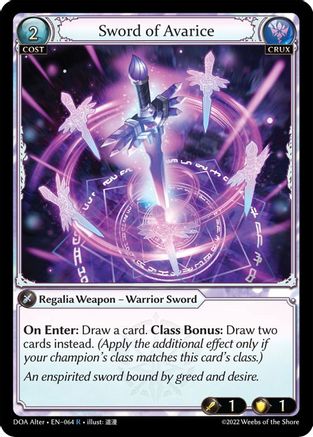 Sword of Avarice (064) - Dawn of Ashes Alter Edition - The Grand Archivist