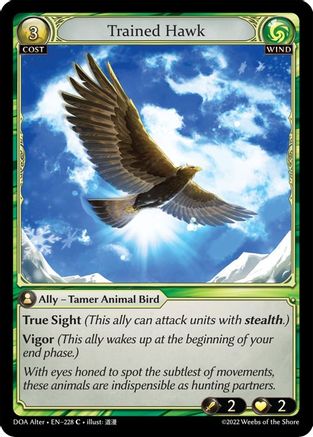 Trained Hawk (228) - Dawn of Ashes Alter Edition Foil - The Grand Archivist