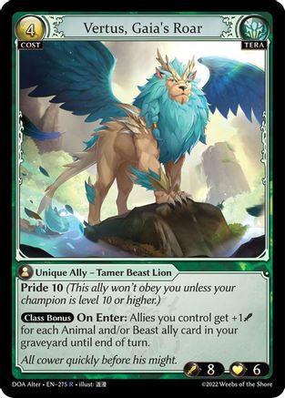 Vertus, Gaia's Roar (275) - Dawn of Ashes Alter Edition Foil - The Grand Archivist