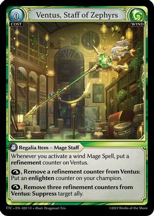 Ventus, Staff of Zephyrs (020) - Fractured Crown Foil - The Grand Archivist