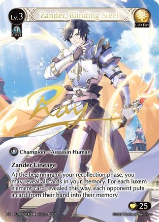 Zander, Blinding Steel (CSR) (020) - Supporter Pack 1 Foil - The Grand Archivist