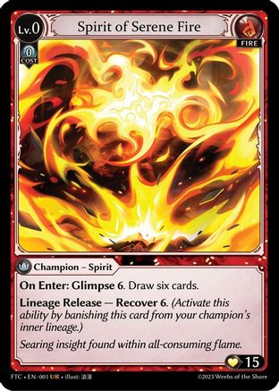Spirit of Serene Fire (001) - Fractured Crown Foil - The Grand Archivist