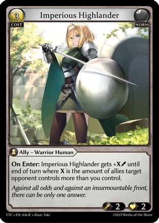 Imperious Highlander (036) - Fractured Crown Foil - The Grand Archivist