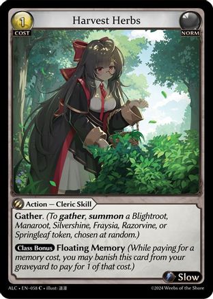 Harvest Herbs (058) - Alchemical Revolution Foil - The Grand Archivist