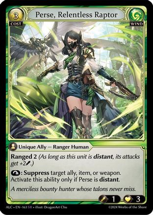 Perse, Relentless Raptor (163) - Alchemical Revolution Foil - The Grand Archivist