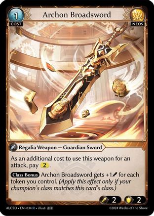 Archon Broadsword (034) - Alchemical Revolution Starter Decks Foil - The Grand Archivist