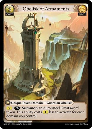 Obelisk of Armaments (098) - Alchemical Revolution Starter Decks - The Grand Archivist