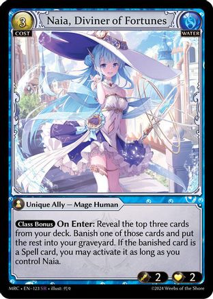 Naia, Diviner of Fortunes (123) - Mercurial Heart Foil - The Grand Archivist