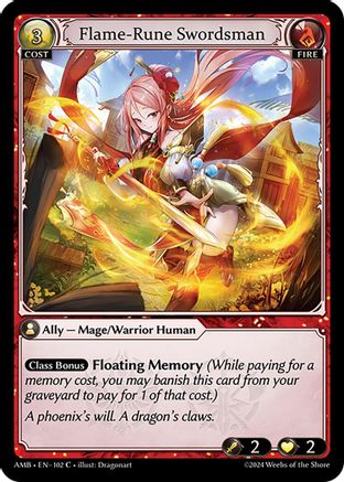 Flame-Rune Swordsman (102) - Mortal Ambition Foil - The Grand Archivist