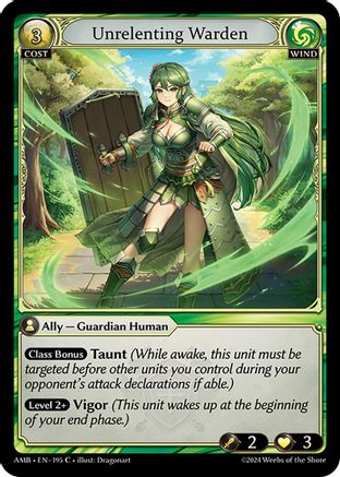 Unrelenting Warden (195) - Mortal Ambition Foil - The Grand Archivist