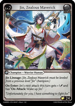 Jin, Zealous Maverick (004) - Mortal Ambition Starter Decks - The Grand Archivist