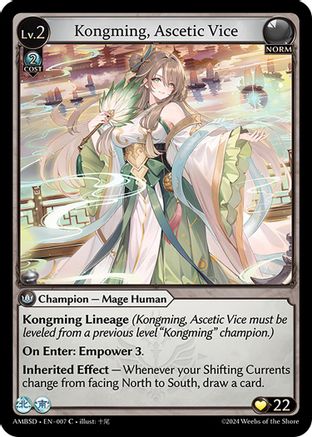 Kongming, Ascetic Vice (007) - Mortal Ambition Starter Decks - The Grand Archivist