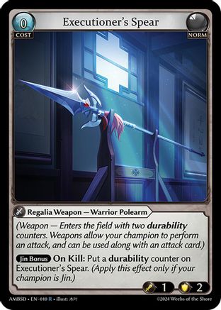 Executioner's Spear (010) - Mortal Ambition Starter Decks - The Grand Archivist