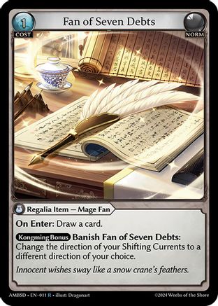 Fan of Seven Debts (011) - Mortal Ambition Starter Decks - The Grand Archivist