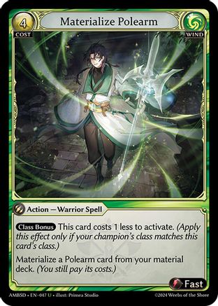 Materialize Polearm (047) - Mortal Ambition Starter Decks - The Grand Archivist