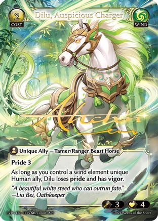 Dilu, Auspicious Charger (CSR) (13) - Mortal Ambition Event Pack Foil - The Grand Archivist