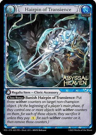 Hairpin of Transience (023) - Promotional Cards Foil - The Grand Archivist