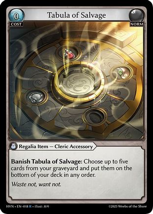 Tabula of Salvage (018) - Abyssal Heaven Foil - The Grand Archivist