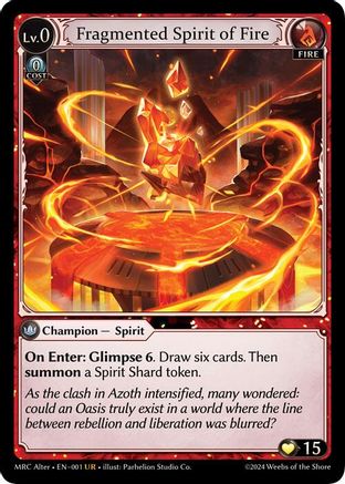 Fragmented Spirit of Fire (1) - Mercurial Heart Alter Edition Foil - The Grand Archivist