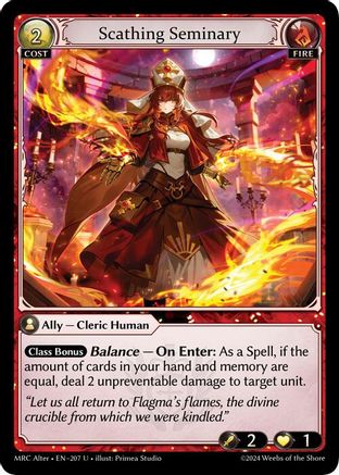 Scathing Seminary (207) - Mercurial Heart Alter Edition Foil - The Grand Archivist