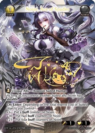 Noire, Ace of Spades (CSR) (078) - Distorted Reflections Foil - The Grand Archivist