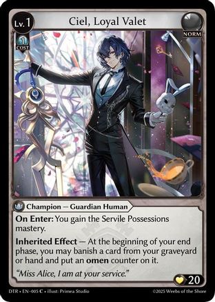 Ciel, Loyal Valet (005) - Distorted Reflections Foil - The Grand Archivist