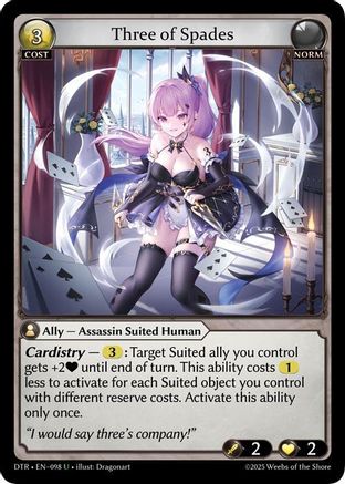 Three of Spades (098) - Distorted Reflections Foil - The Grand Archivist