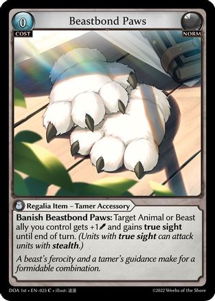 Beastbond Paws (025) - Dawn of Ashes 1st Edition - The Grand Archivist