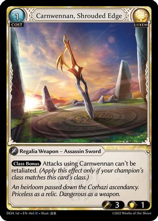 Carnwennan, Shrouded Edge (065) - Dawn of Ashes 1st Edition Foil