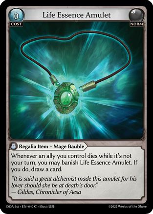 Life Essence Amulet (040) - Dawn of Ashes 1st Edition - The Grand Archivist