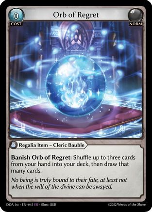 Orb of Regret (045) - Dawn of Ashes 1st Edition - The Grand Archivist